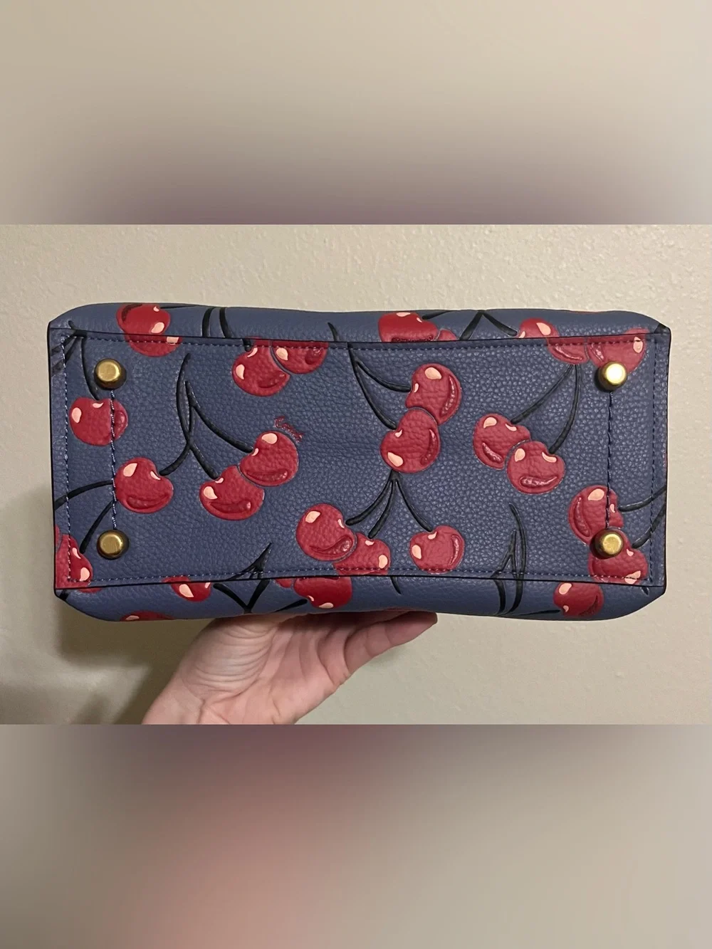 Coach Willow 24 in Blue with Cherry Print!